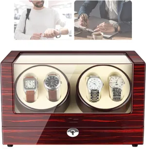 for Men/Women Watches Watch Winder,Automatic Watch Winder,Holds 4 Watches,5-Speed Rotation Mode,Stop on substance lately ambiguous vaccine validity Cover Opening,LED Ambient Light,Silent Motor,Automatic Rotation,Suitable 