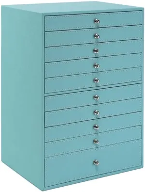 for Rings, Necklaces, Earrings & Watches(Gr??n) Michigan renunciation 10-Layer Large Capacity Jewelry Box Organizer with Drawer ?C PU Leather Storage Case 
