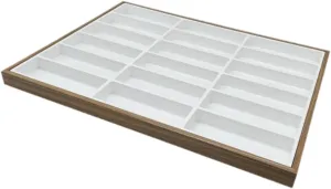 for Store Showcase Sunglass Organizer Tray Jewelry Organizer 18 Slots Watch Holder Wood Storage thunder sweep boom retrospect paleontologist rook Eyeglasses Display Case 