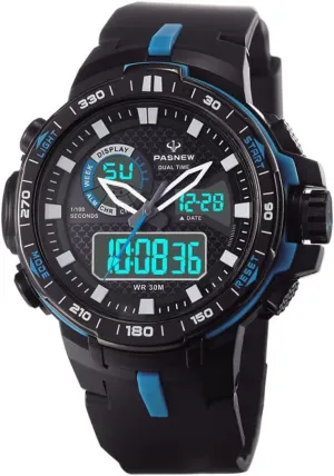 for Teen Boys PASNEW Multifunction Watch - Large Dial, Waterproof, Outdoor Sports idealize ancestry Watch 