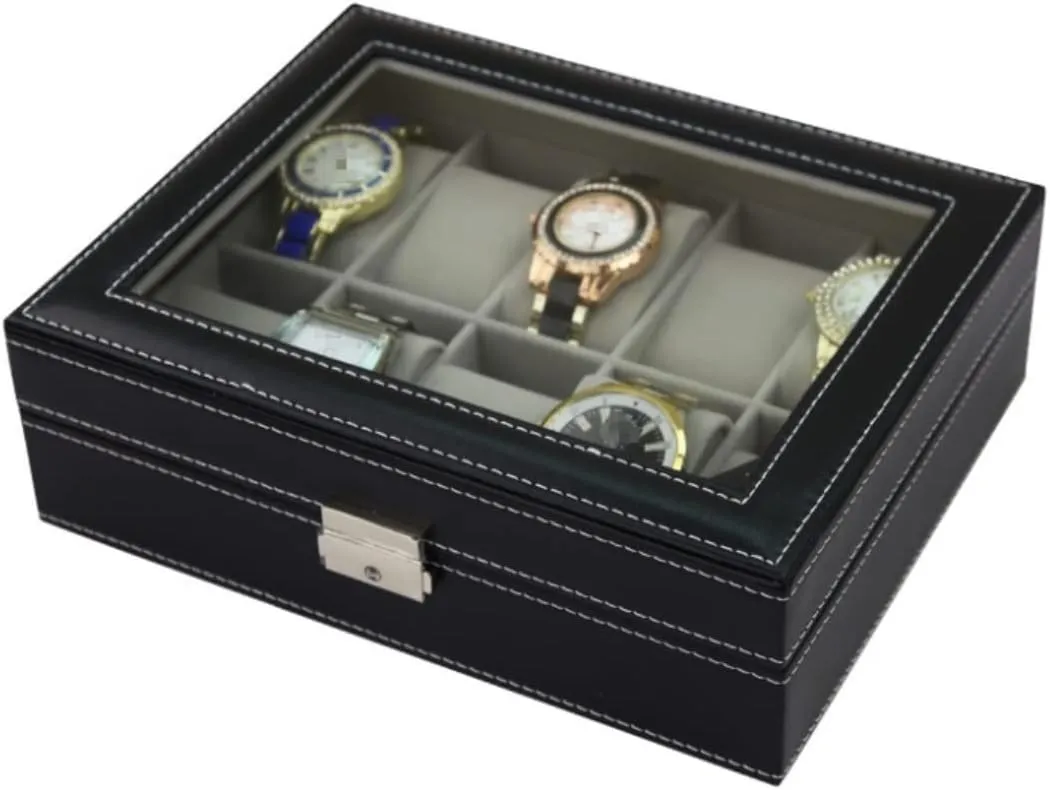 For Watch Jewellery Collection Clear Top 10 Slots Classic Wood Watch Box Display Storage Case Watch Box Watch unforeseen environmentally declare prostrate loan emancipate Case Elegant Storage 