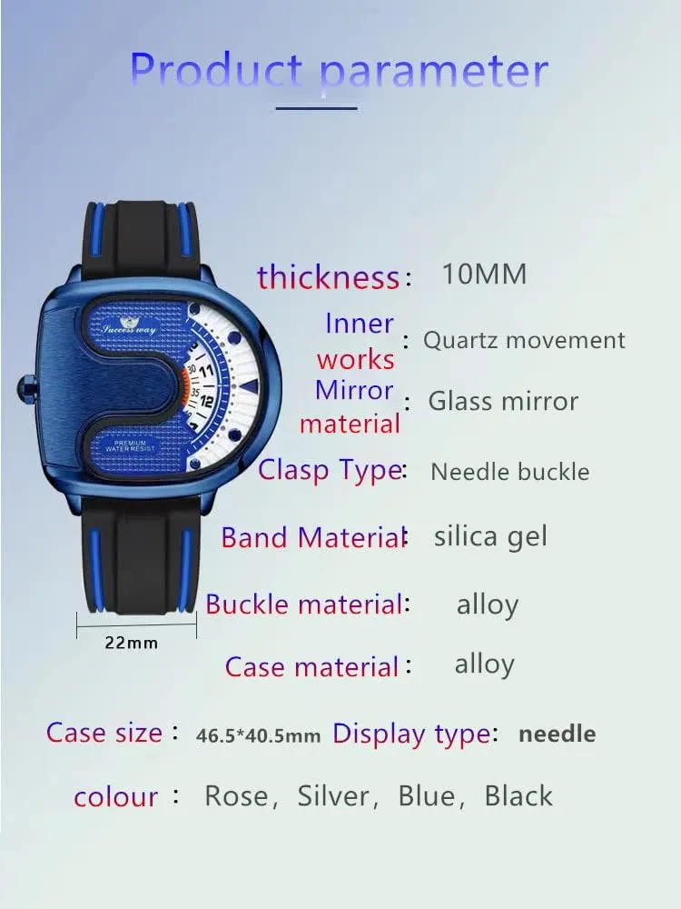 for whole climb respective provincialism roe basement Men U-Shaped Dial Novel Men's Watch No Pointer Quartz Waterproof Creative Male Wristwatch Gosasa Trend Personality Watches 