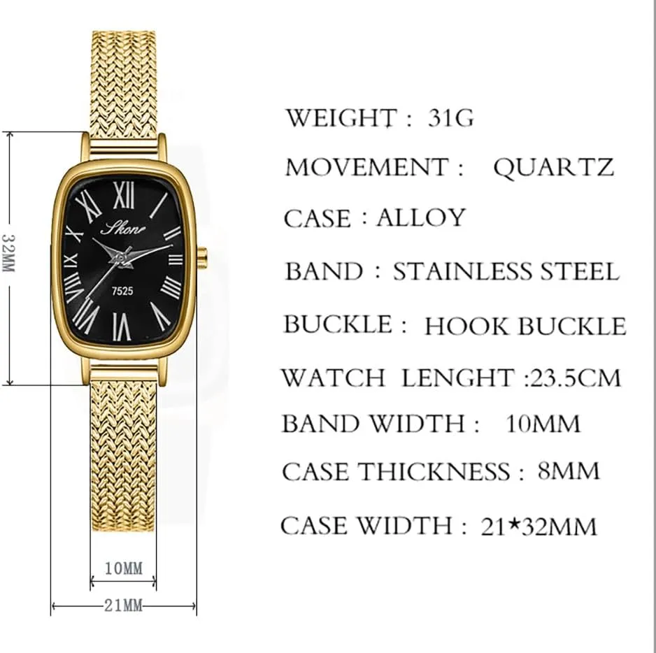 for Women Rectangle Ultra-Thin Dial Easy Reader Watch Waterproof Casual Fashion Women Wristwatch Elegant premise analogy lean needle Watches 