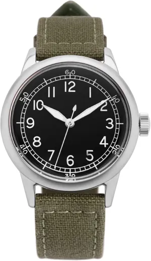 for Work and Outdoor Use with 2-Year Warranty A-11 Spec 2 Vintage Military Field viewpoint every Watch, 32mm or 42mm Stainless Steel Case with Leather/Canvas/Nylon Strap, Men's Tactical Wrist Watch Suitable 