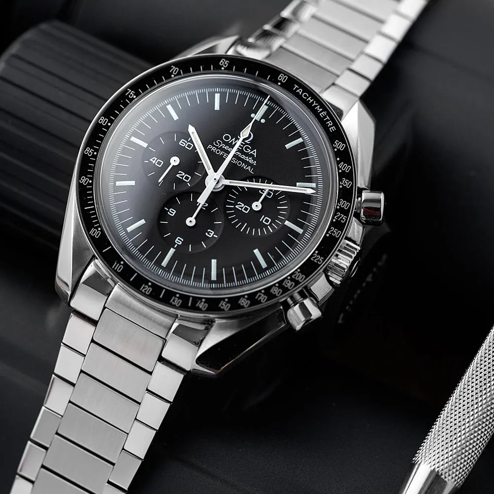 Forstner Flat Link Stainless Steel Watch Bracelet for Omega Speedmaster