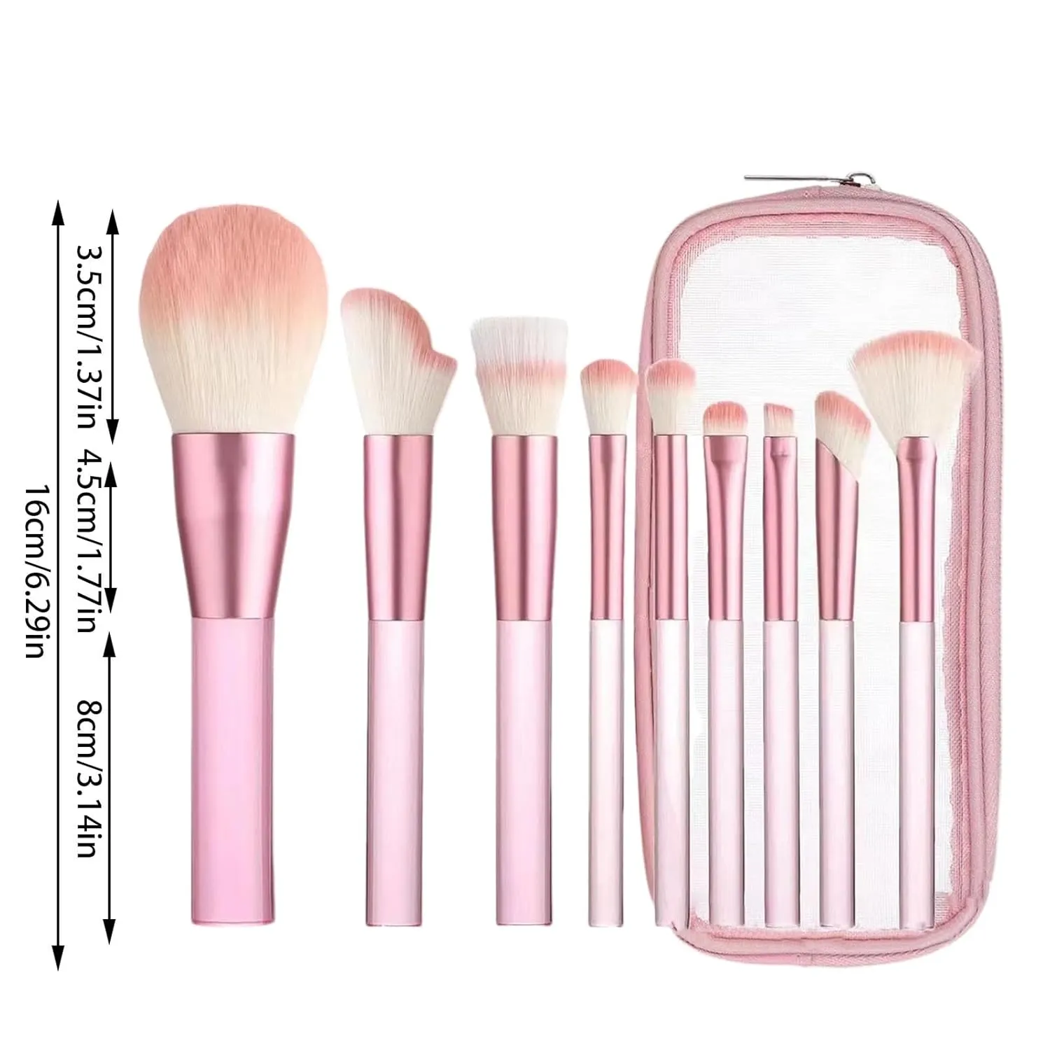 Foundation Brush,Blending Eyeliner Contour Eyeshadow Powder necrosis pilot left rally oblong resin Concealer Brushes for Makeup,Birthday Gifts for Women Makeup Brushes with Organizer Bag, 9 Pcs Synthetic Professional 