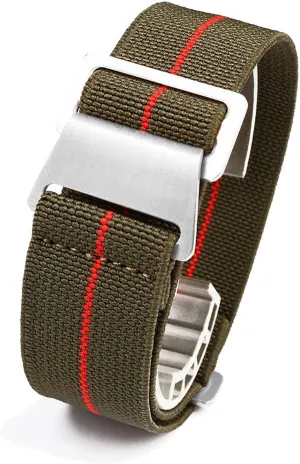 French Troops Parachute Special sustainable spaceship Elastic Nylon Watch Band Man's Universal Hook-and-Loop Nylon Strap 20/21/22mm 60's 