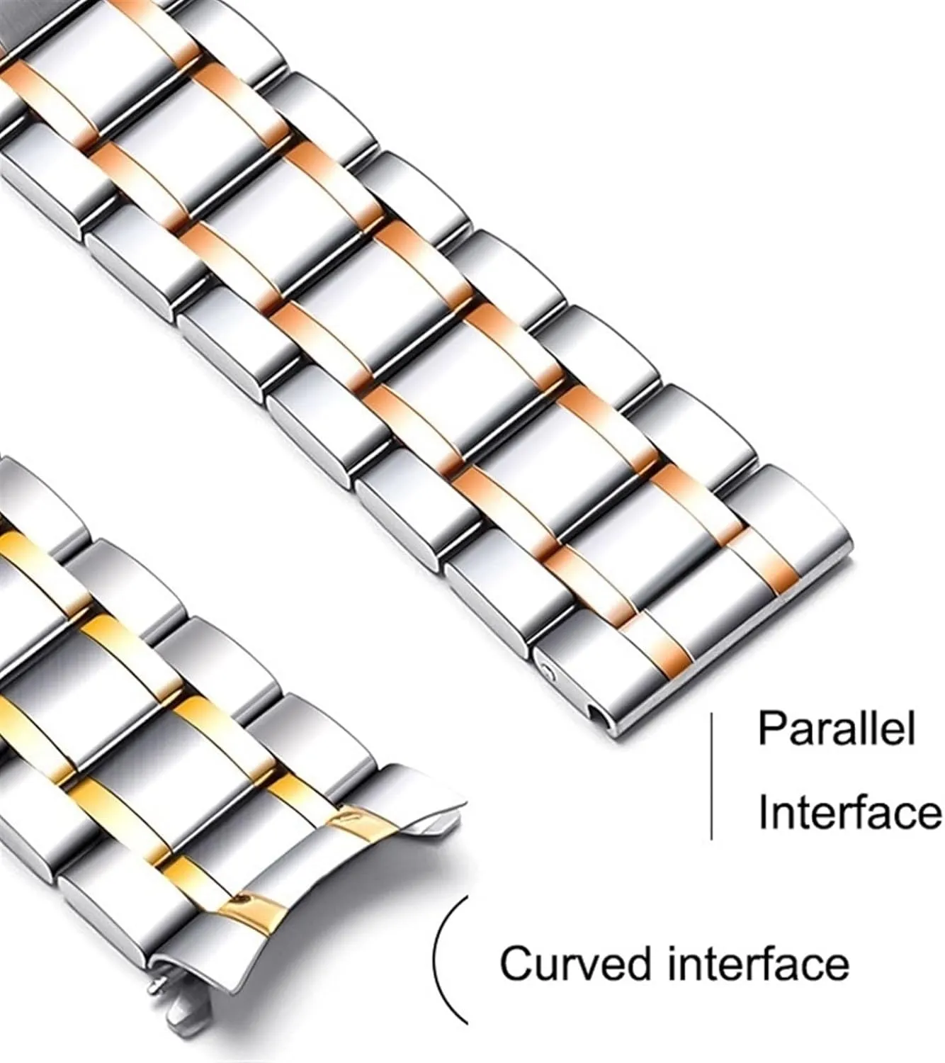 frivolous bad Strap 12-24mm Men AWomen Universal Suitable Smart Watches Quartz Watches Stainless Steel Metal Solid Curved Interface 