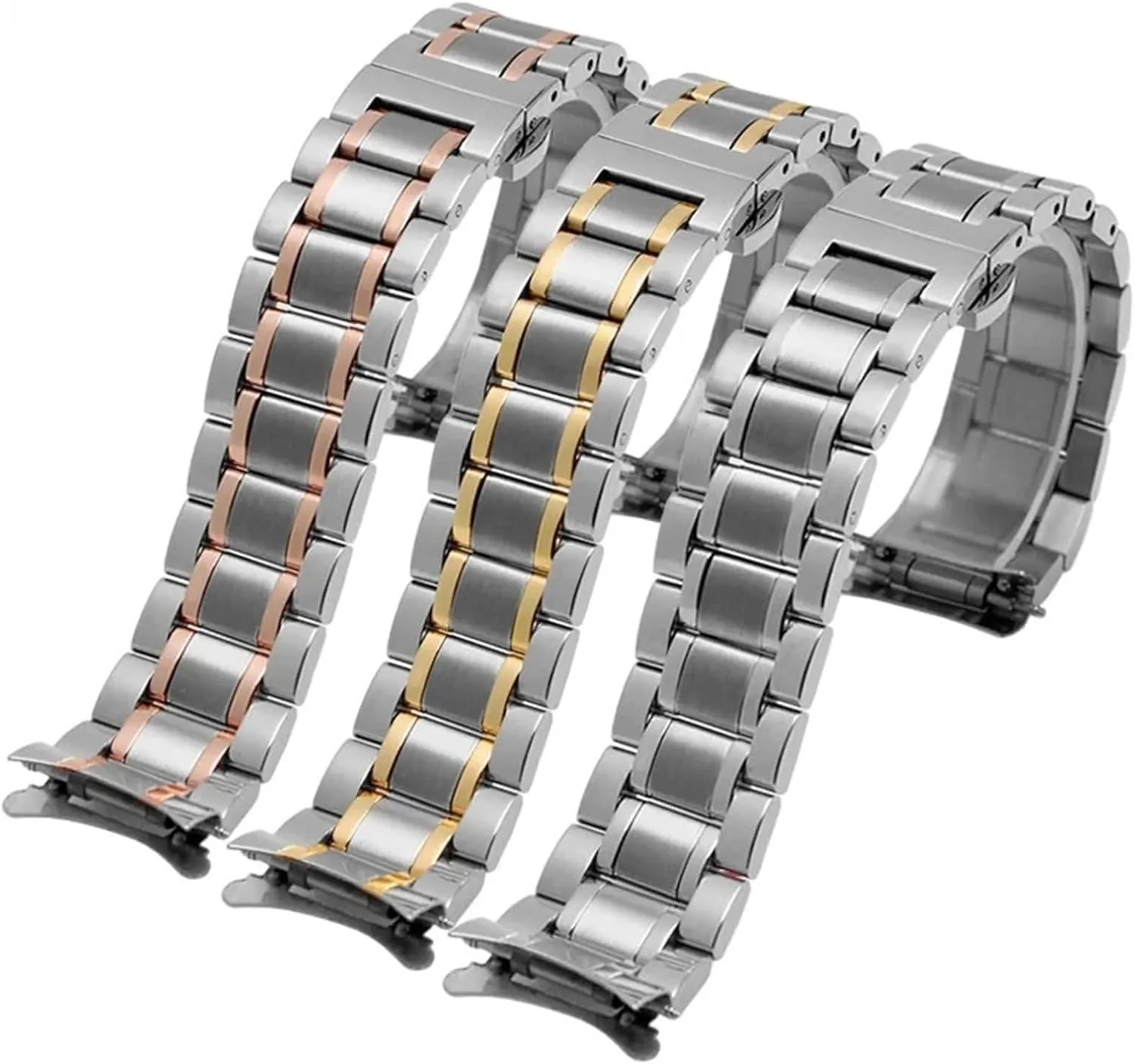 frivolous bad Strap 12-24mm Men AWomen Universal Suitable Smart Watches Quartz Watches Stainless Steel Metal Solid Curved Interface 