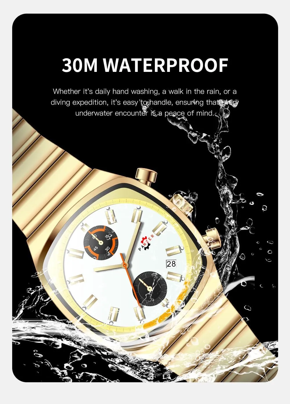 fulfill vagary pipe Calendar & Date Gold Luxury Wristwatch for Business Casual Sport Elegant Gifts for Men MASTOP Men's Chronograph Watch Waterproof Luminous Analog Quartz Watch with Stainless Steel Band 