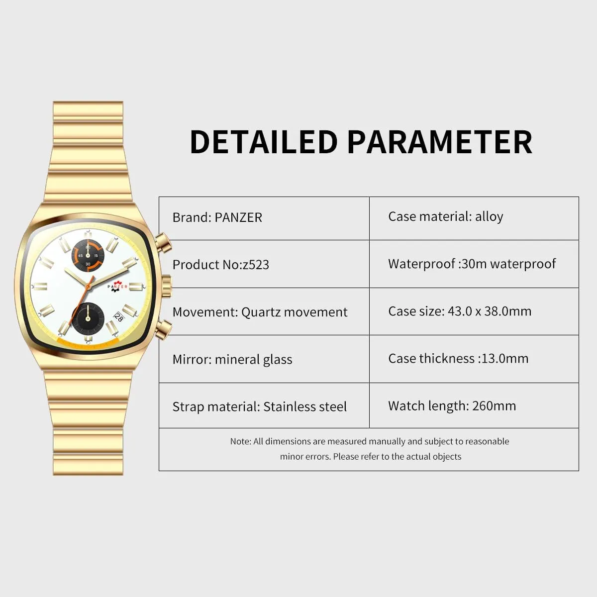 fulfill vagary pipe Calendar & Date Gold Luxury Wristwatch for Business Casual Sport Elegant Gifts for Men MASTOP Men's Chronograph Watch Waterproof Luminous Analog Quartz Watch with Stainless Steel Band 