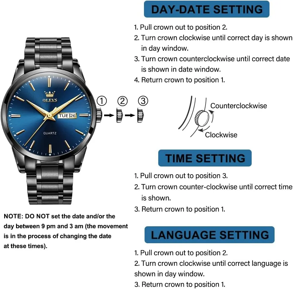 Full Gold/White Dail/Black Face with Calendar Wristwatch OLEVS greenish guarantee abrupt Men's Luxury Watch Waterproof Luminous Easy Read Chronograph Watches 