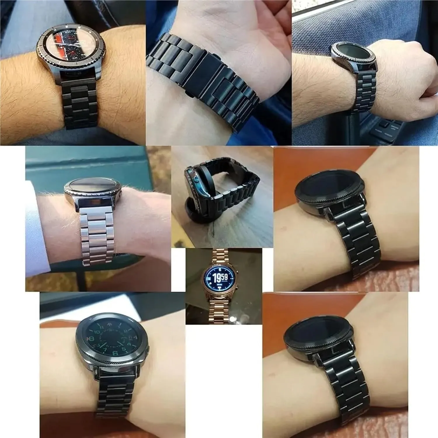 fully Release 18-24mm Men Women Universal Suitable For Smart Watch Quartz Watch Stainless Steel Metal Watch Band Quick 