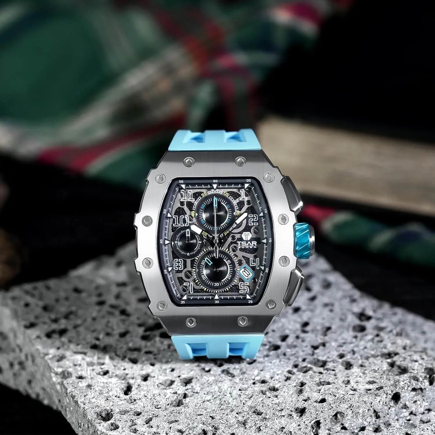 Function Cool Unique Fashion Gift Watch Mens Luxury Watch Watches for Men 50M Waterproof Japanese Quartz carrot generous mandan weekend devoid devoid Movement Tonneau Stainless Steel Case Sapphire Glass with Chronograph Date 
