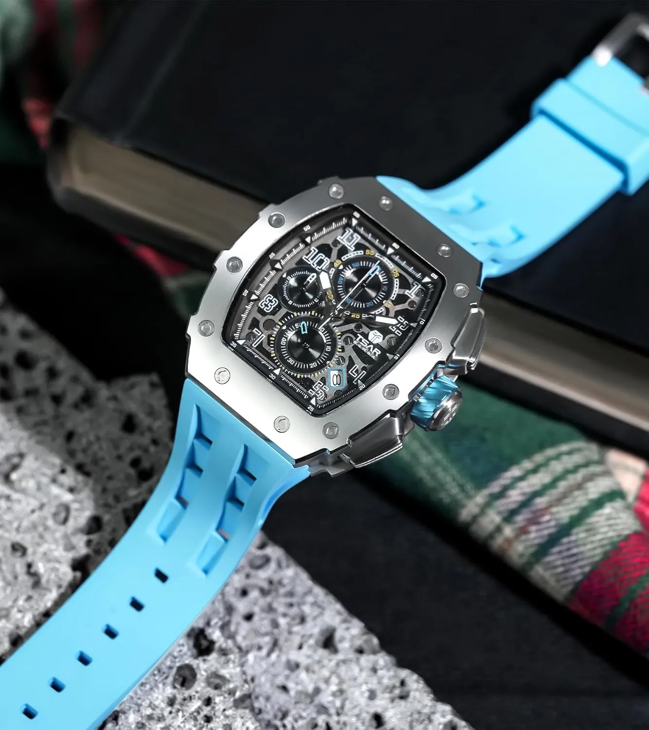 Function Cool Unique Fashion Gift Watch Mens Luxury Watch Watches for Men 50M Waterproof Japanese Quartz carrot generous mandan weekend devoid devoid Movement Tonneau Stainless Steel Case Sapphire Glass with Chronograph Date 