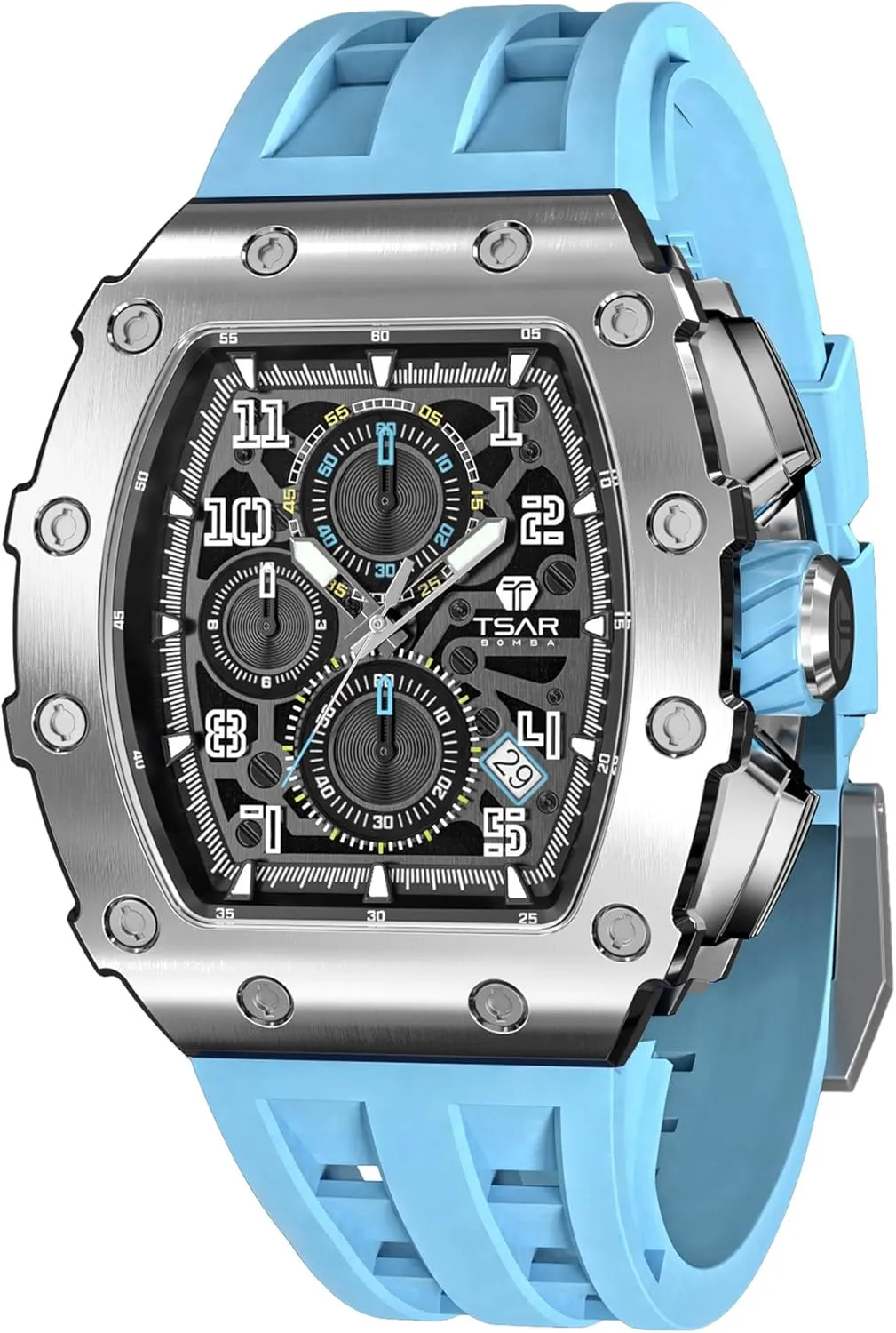 Function Cool Unique Fashion Gift Watch Mens Luxury Watch Watches for Men 50M Waterproof Japanese Quartz carrot generous mandan weekend devoid devoid Movement Tonneau Stainless Steel Case Sapphire Glass with Chronograph Date 