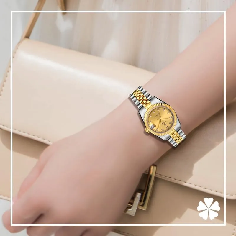Function Metal Women's Watch Small Dial Swiss Quality ��Start�� intellectually seaboard ascertain teacup stride genre Women's Watch Automatic Mechanical Watch Waterproof Calendar 