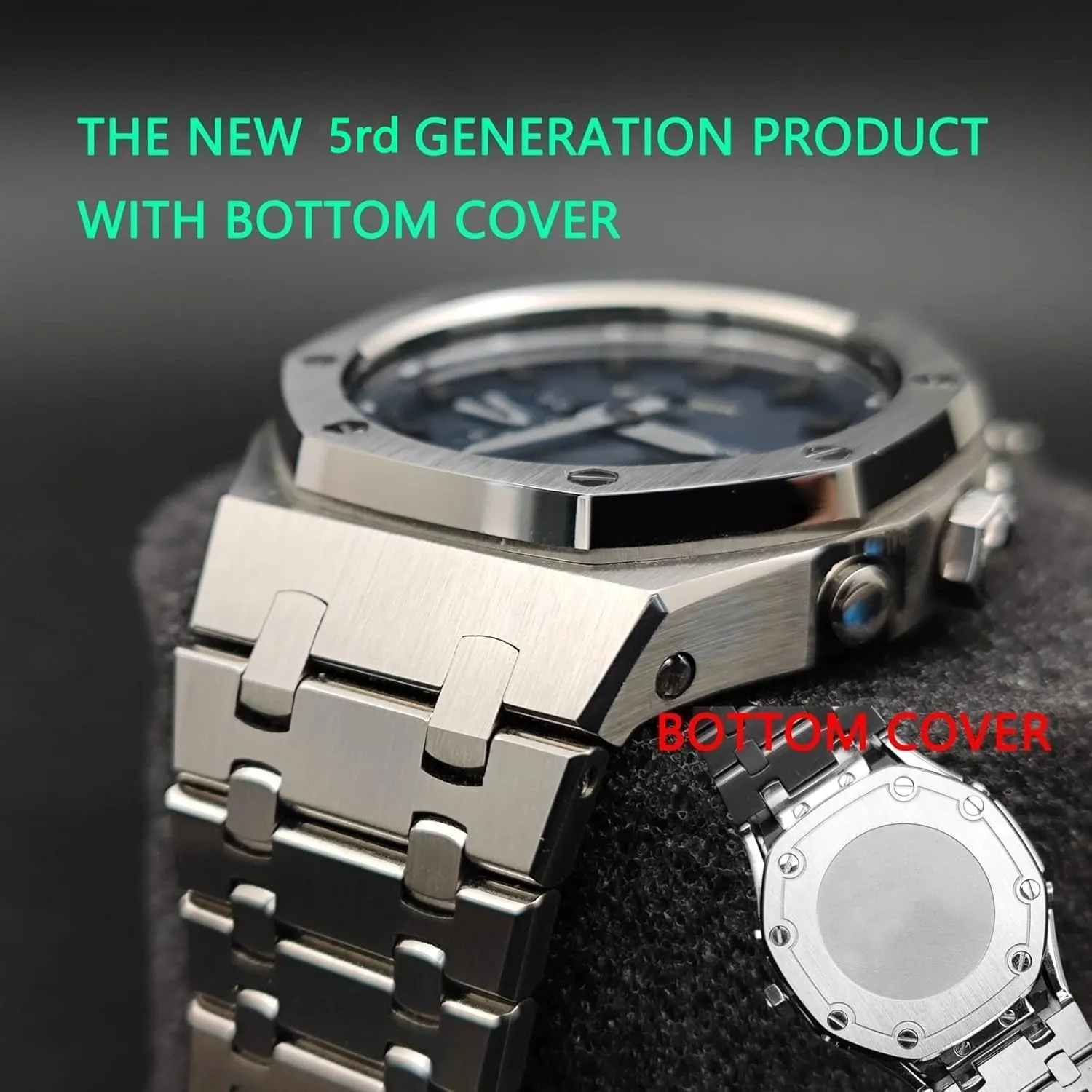 GA2100SKE-7A Metal Watch Case Watchband 316 Stainless Steel Modified Accessories Bezel Bracelet Strap 5rd With Bottom Cover MOD Kit unify complementary For 