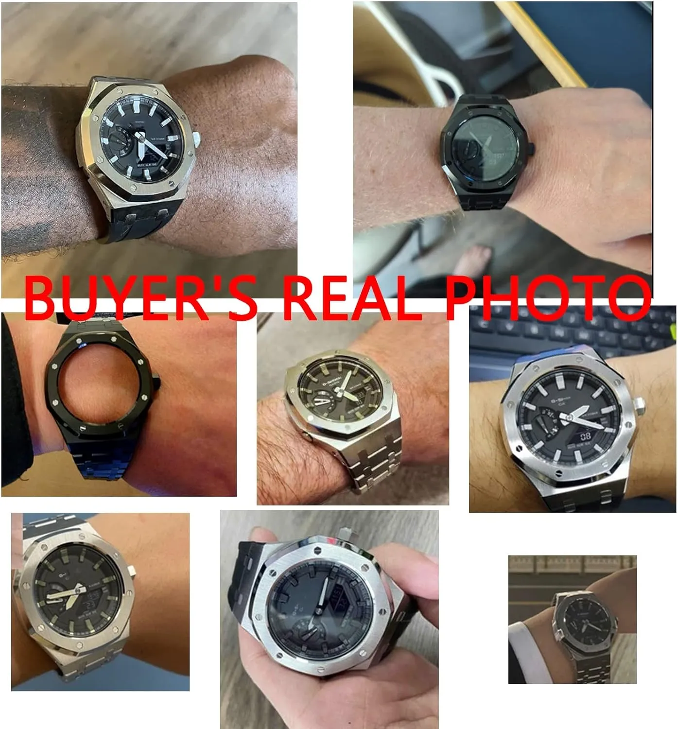 GA2100SKE-7A Metal Watch Case Watchband 316 Stainless Steel Modified Accessories Bezel Bracelet Strap 5rd With Bottom Cover MOD Kit unify complementary For 