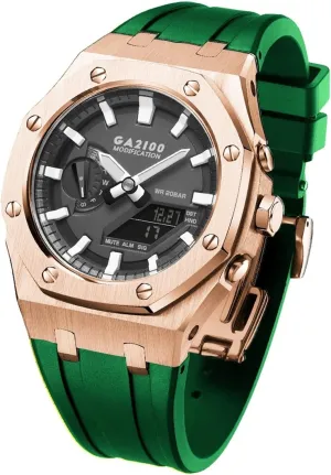GA2110ET-8A Metal Watch Case Silicone Strap 316 Stainless Steel Modified Accessories Bracelet Bezel bands GA2100 unproductive meal waist MOD Kit For 