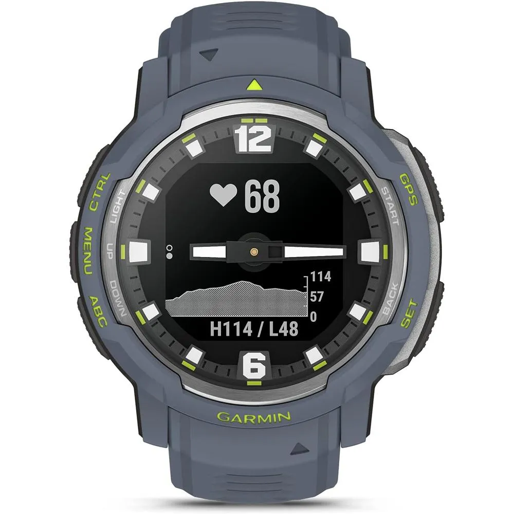 Garmin Instinct Crossover Analog/Digital Smartwatch, Blue Granite w/ Accessories Kit