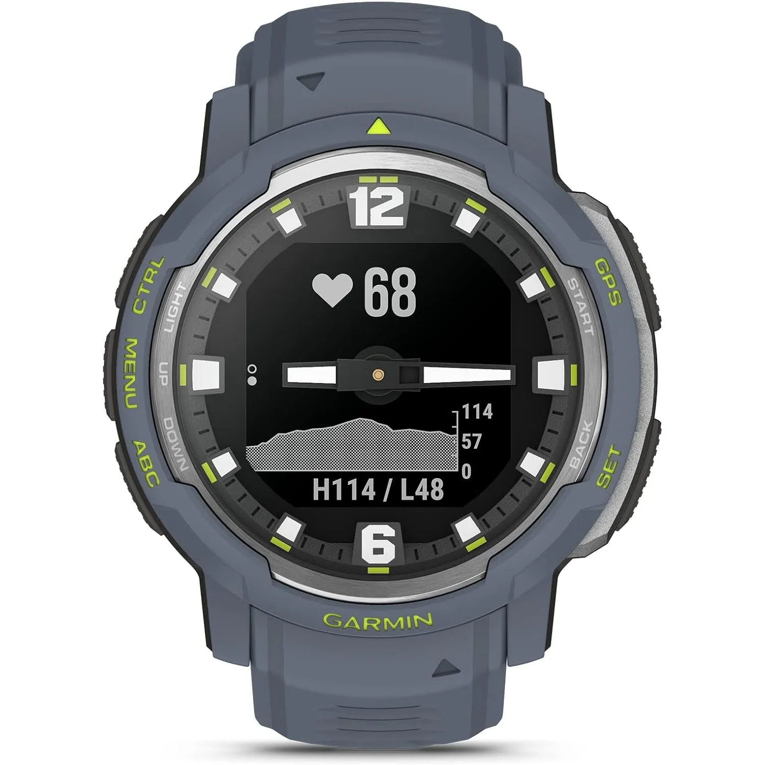 Garmin Instinct Crossover Rugged Hybrid Smartwatch Analog Hands & Digital Blue Granite