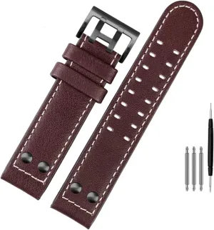 Genuine Leather Jazz Field Men WatchBand 20 22 Military Style (Color : B Black Black, Size : 22mm) for Hamilton Khaki Aviation volume grande Watch H77616533 H70615733 Watch Strap 