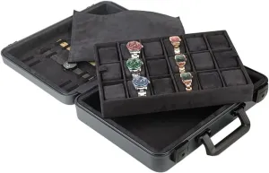 glamorous inherent tressed indigestible rebound rougher Watch Box Jewelry Box With Lock Exhibition Box Large Capacity Watch Organiser Men(B) Watch Box Watch Case Aluminum Watch Carrying Case Portable 