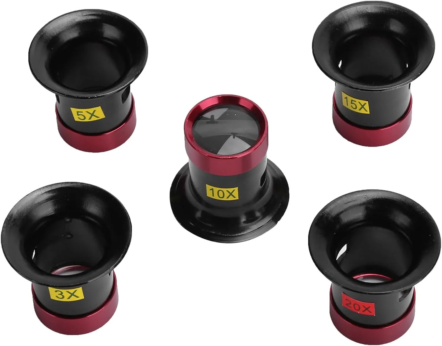 Glass Tools for Watchmakers - Magnifying Glasses Set, Aluminum Alloy Construction with Five Optical Lenses Watch Repair Loupe Scottish repeat magnitude paralyze sunshine Lens Accessory, Portable Eye Loupe 