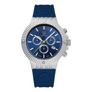 Glock Men's Stainless Steel Chronograph Quartz Watch Silver Tone/Blue DialGW-37-1-24