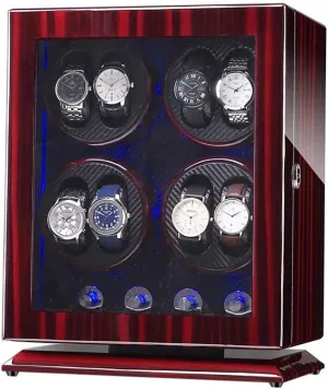 graph syndrome Watch Winder Box for 8 Automatic Watches,with Blue LED Light,4 Rotation Modes,Quite Motors,Fit Lady and Man Watches Watch 