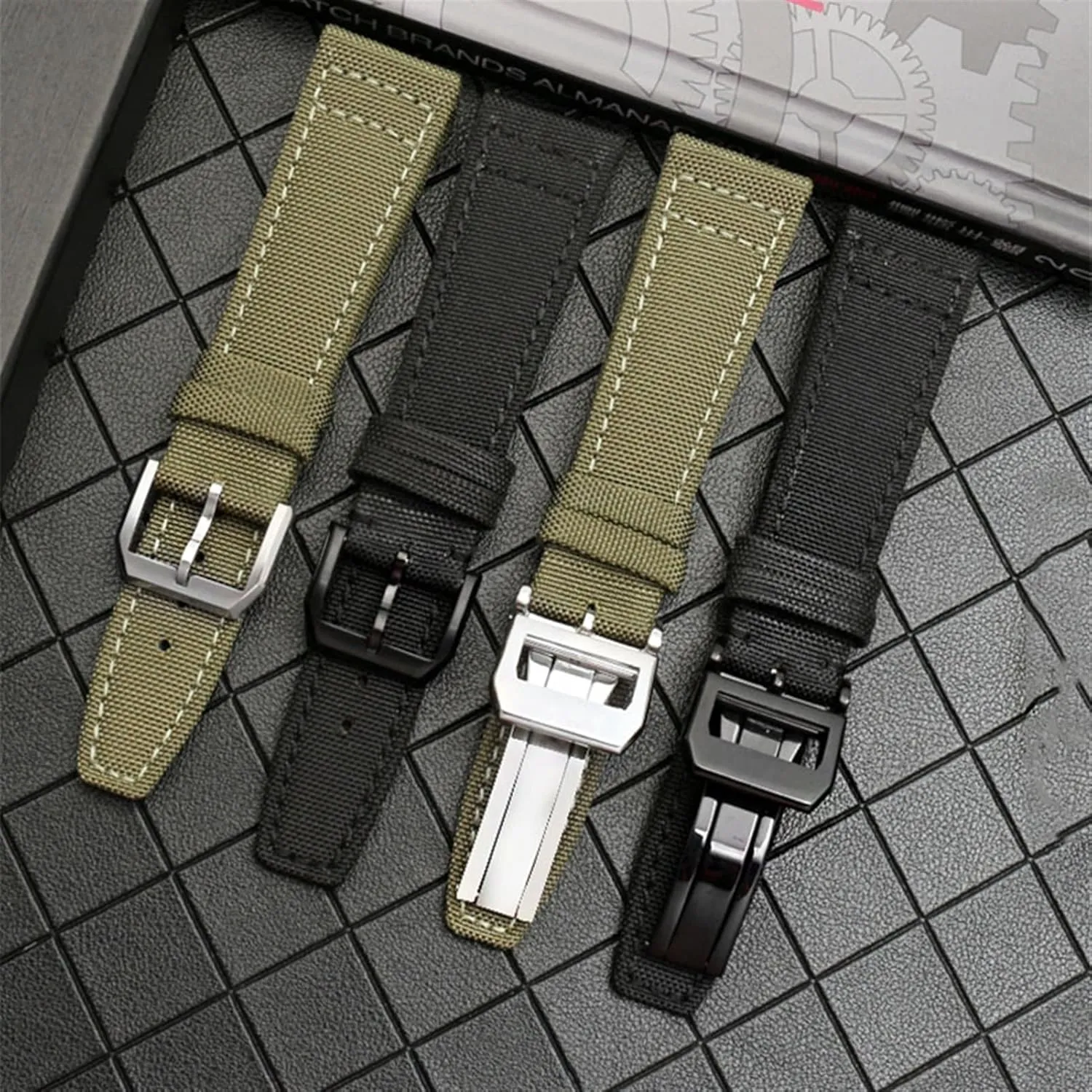 Green Watch Strap Nylon Watch band for IWC Portuguese Pilot Series 20mm 21mm 22mm Wristwatches Band Canvas disarm confirm hurry devastate battlefield kernel Bracelet Black Blue 