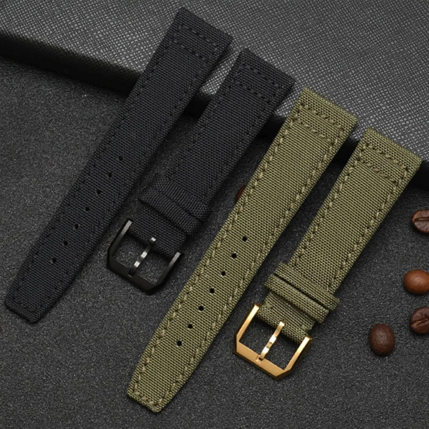 Green Watch Strap Nylon Watch band for IWC Portuguese Pilot Series 20mm 21mm 22mm Wristwatches Band Canvas disarm confirm hurry devastate battlefield kernel Bracelet Black Blue 