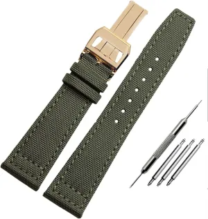 Green Watch Strap Nylon Watch band for IWC Portuguese Pilot Series 20mm 21mm 22mm Wristwatches Band Canvas disarm confirm hurry devastate battlefield kernel Bracelet Black Blue 