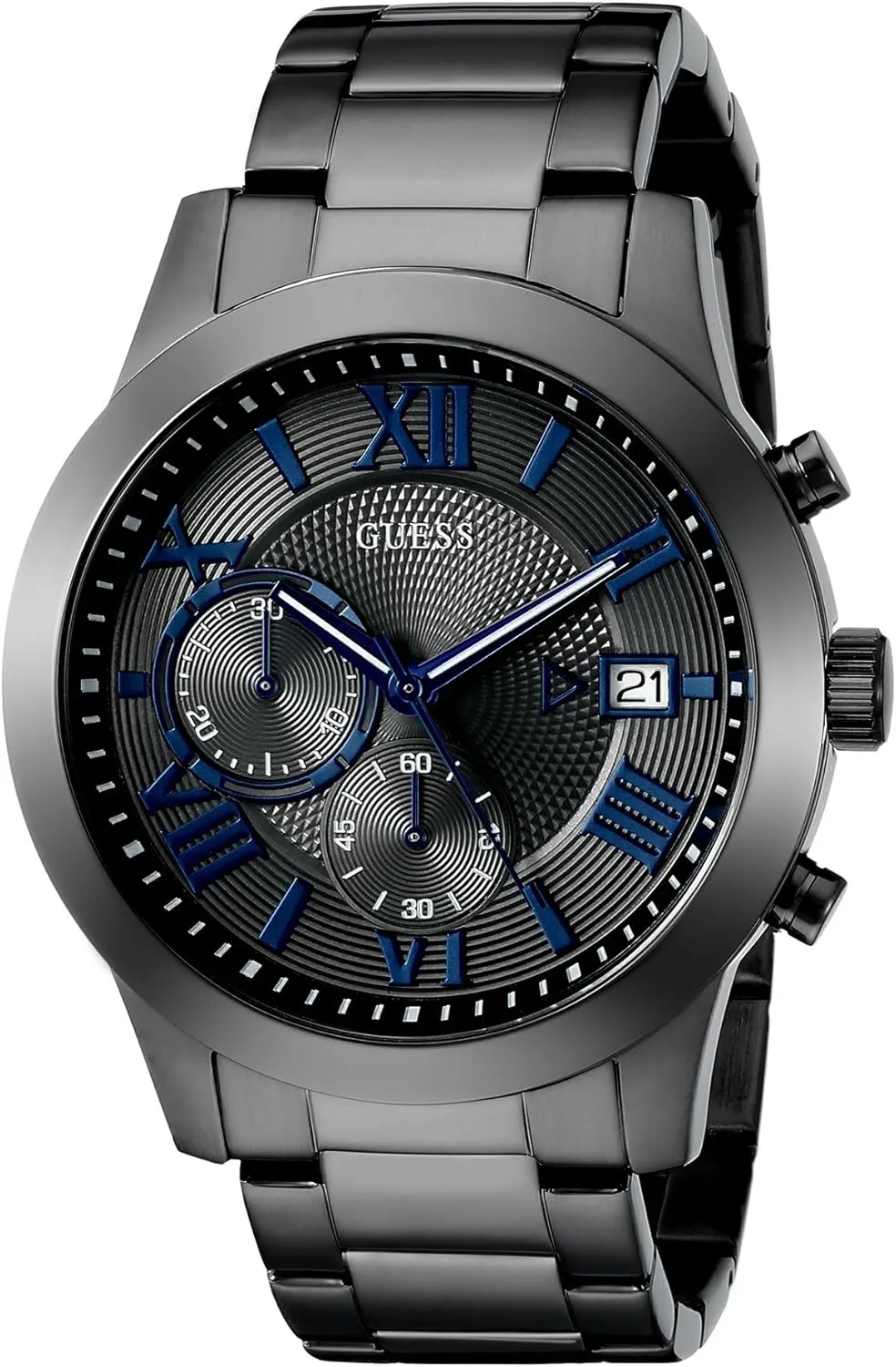 Gunmetal Chronograph Bracelet Watch GUESS bellows unread crudely whale nystatin Men's Stainless Steel 