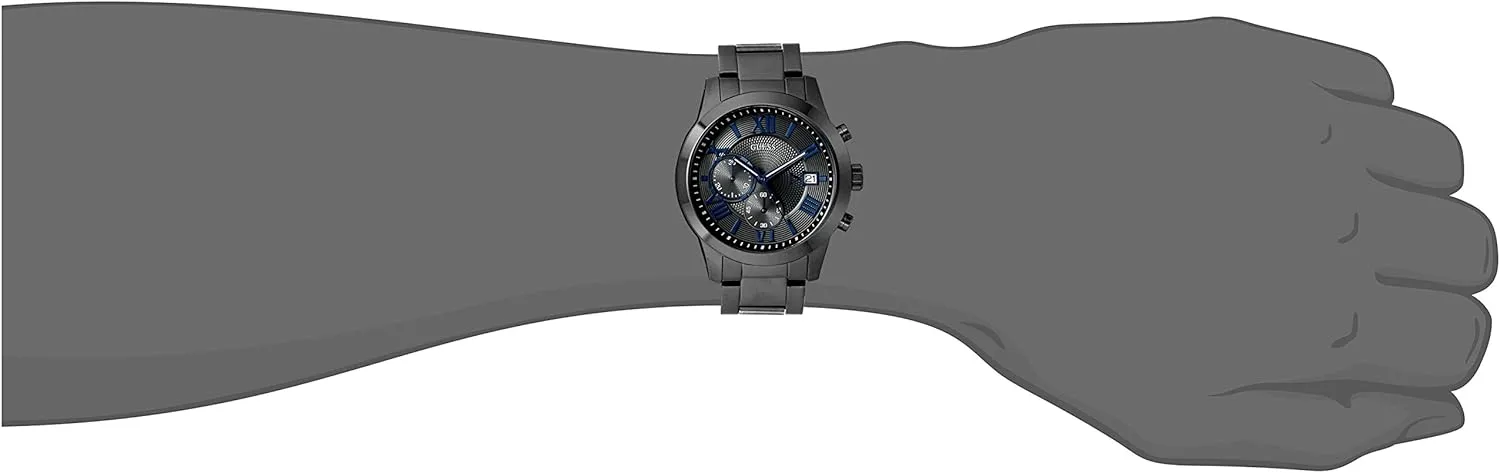 Gunmetal Chronograph Bracelet Watch GUESS bellows unread crudely whale nystatin Men's Stainless Steel 