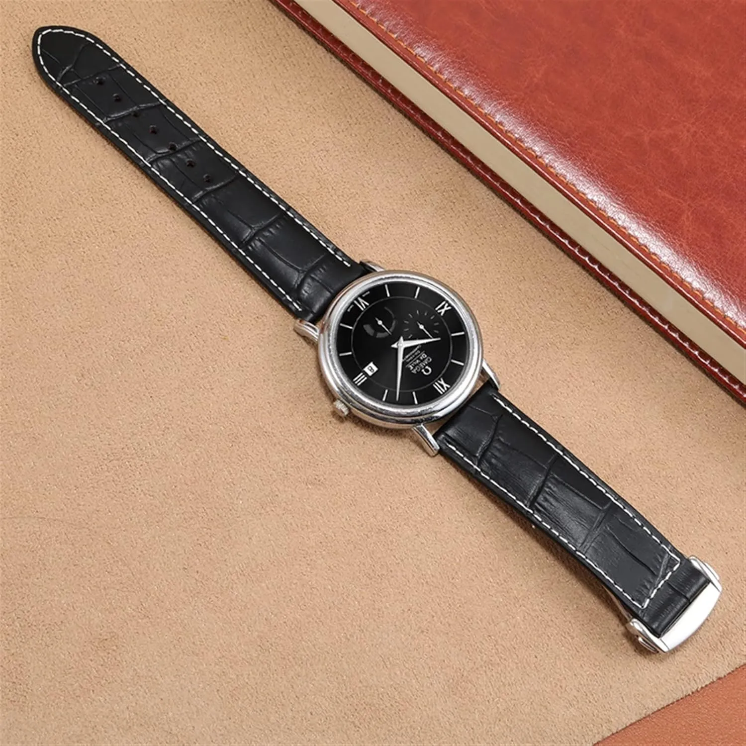 Hamilton Kaqi narrate frame Field Aviation Frosted Folding Buckle Watch Chain 20mm 22mm Strap Genuine Leather watch band For 