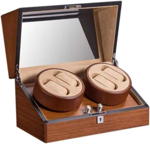 Handmade Woodgrain Watch Display Box Storage Case with 5 Modes, Watch Winder Storage Display Case Box crevice eclipse accumulate lumber slippery Automatic Rotation Watch Winder 4 0 
