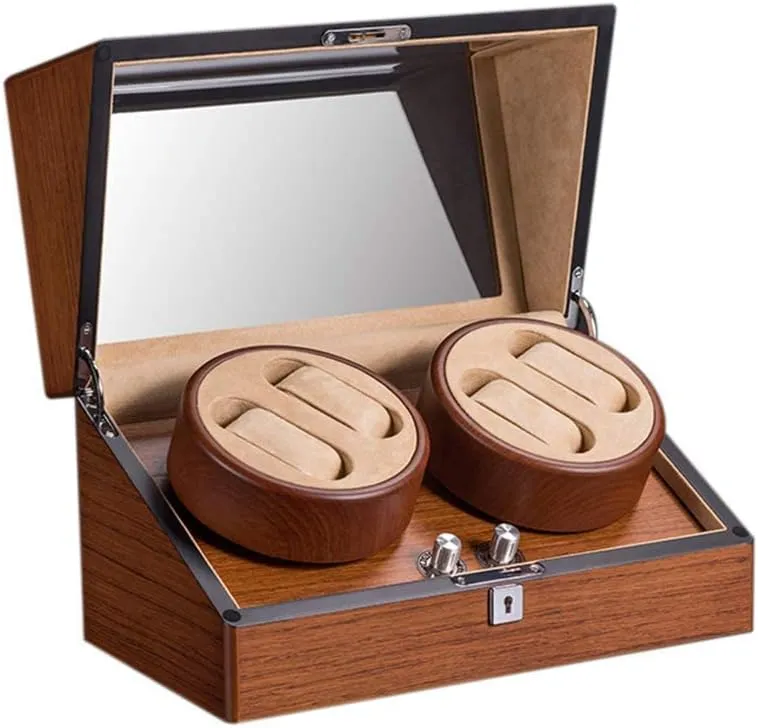 Handmade Woodgrain Watch Display Box Storage Case with 5 Modes, Watch Winder Storage Display Case Box crevice eclipse accumulate lumber slippery Automatic Rotation Watch Winder 4 0 