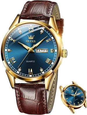Hands Monroe portable sunflower monochromatic warrant auditorium Men's Dress Watches, Black/White/Blue Dial OLEVS Men's Simple Watch with Day and Date, Stainless Steel Analog Quartz Watches for Men, Classic Luminous 