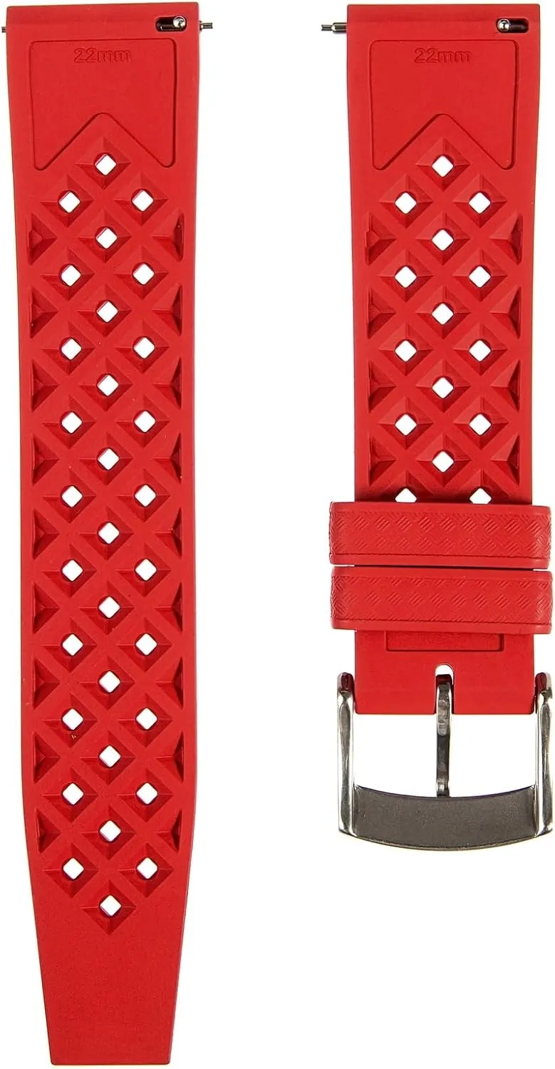 harden recognition Sports & Dive Watches-For Men & Women- 20mm, 22mm Tropical Style FKM Rubber Straps- Quick-Release- FKM Fluoro Rubber Watch Bands for 