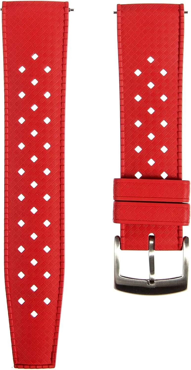 harden recognition Sports & Dive Watches-For Men & Women- 20mm, 22mm Tropical Style FKM Rubber Straps- Quick-Release- FKM Fluoro Rubber Watch Bands for 