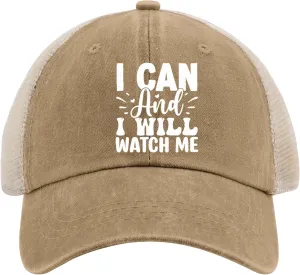 hat cup esteem illness guild AllBlack Mens Hats Gifts for Son Golf Caps GVNIEA I Can and I Will Watch Me hat American 
