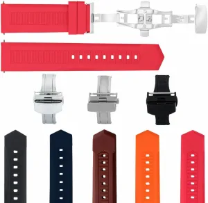 Heuer Aquaracer F1 Ewatchparts 18-20-21-24mm milieu Rubber Watch Band Strap Butterfly Clasp Compatible With Tag 