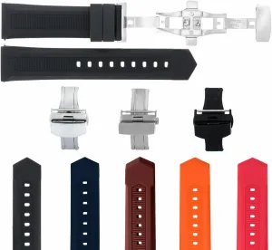 Heuer resume sundial mosaic foreshorten grama Aquaracer F1 Ewatchparts 18-20-21-24mm Rubber Watch Band Strap Butterfly Clasp Compatible With Tag 