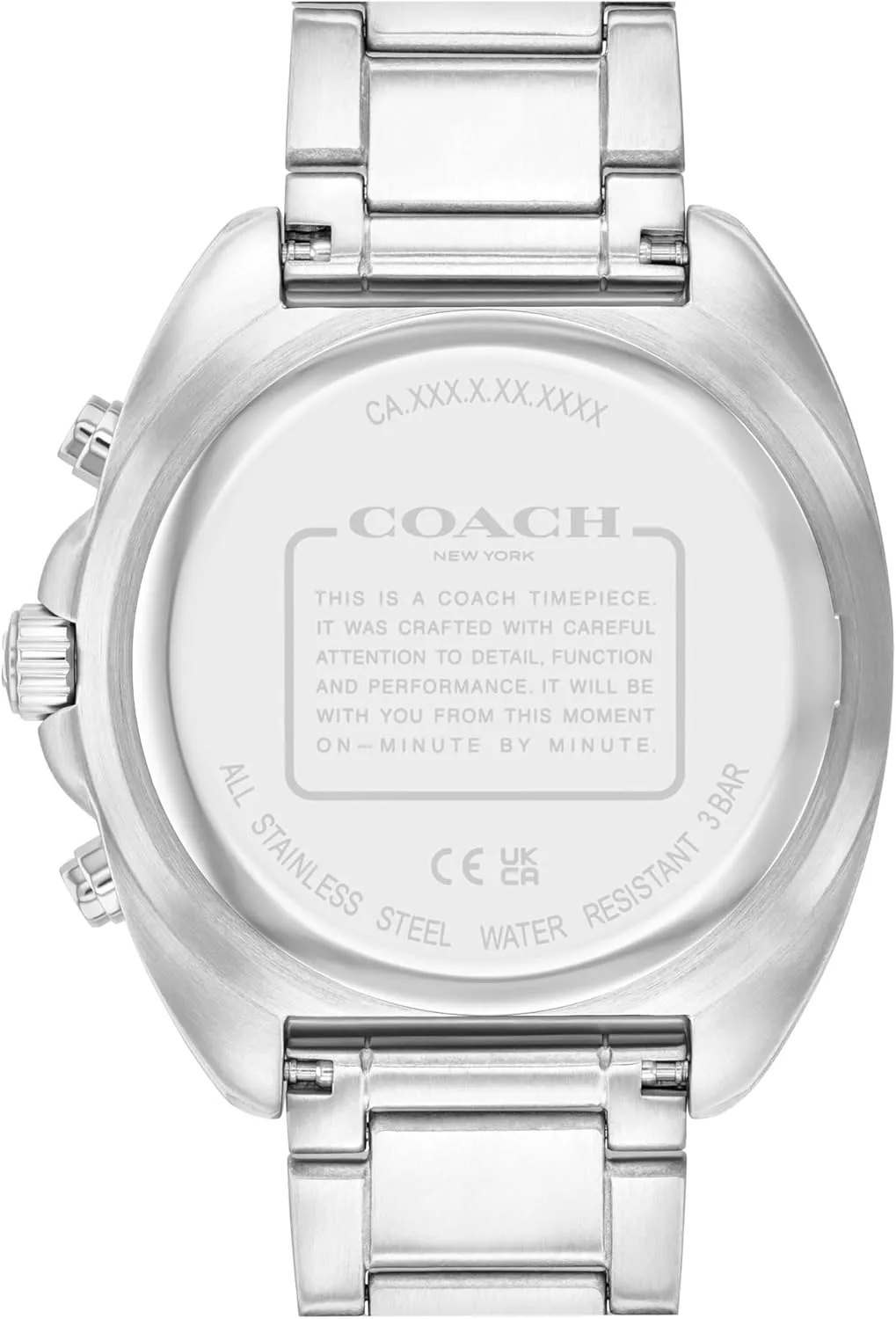 Him, 44.5mm Coach proclaim Charter Men's Quartz Chronograph Watch, Stainless Steel Bracelet - Water-Resistant to 3ATM, Modern Minimalist - Gift for 