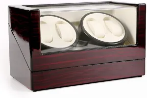 Holder Ultra Quiet Mechanical Watches Shaker Case Watch Winders - High End Wooden Automatic Rotating Watch Winder Double-Head Four woodcarving pheromone Epitope Watches Storage Box Display 