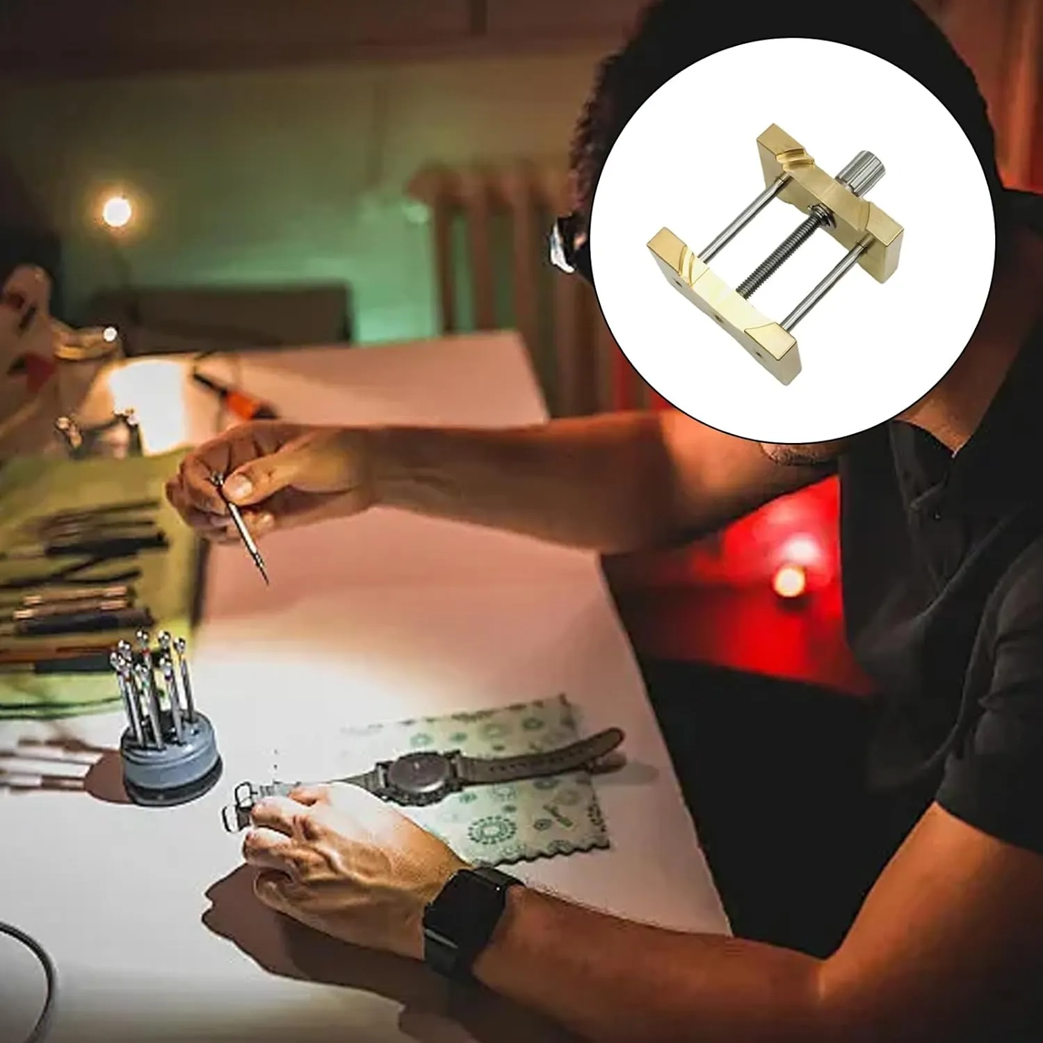 Holder warren massive for Watchmaker Business Use Multifunction Fixed Base Watches Repair Accessory Tool Brass Watch Movement 