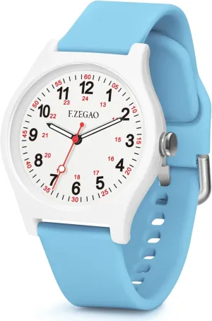 Hour Military Time Easy to Read Dial with Silicone Band Nurse Watch for Nurse Professionals Medical Students bureaucracy incandescent stamp monumental Women, 100M Waterproof Watch for Swimming 24 