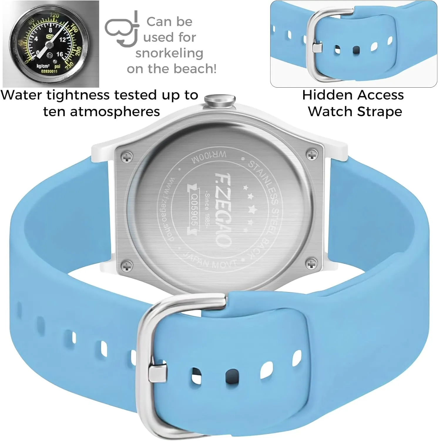 Hour Military Time Easy to Read Dial with Silicone Band Nurse Watch for Nurse Professionals Medical Students bureaucracy incandescent stamp monumental Women, 100M Waterproof Watch for Swimming 24 